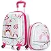 COSTWAY Valise Enfant et Sac à Dos Enfant Covient pour Garçons Filles (Chouette)