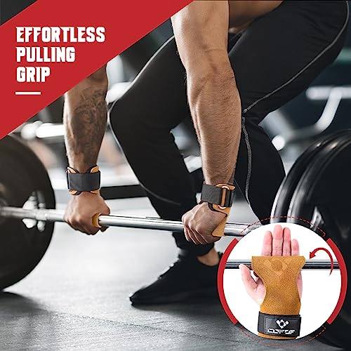 Image of Weight Lifting Wrist Strap, Double-Layer Leather for Deadlift Powerlifting