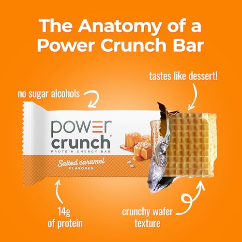 Image of Power Crunch Protein Energy Wafer Bars, Salted Caramel, 1.4 Ounce (12 Count)