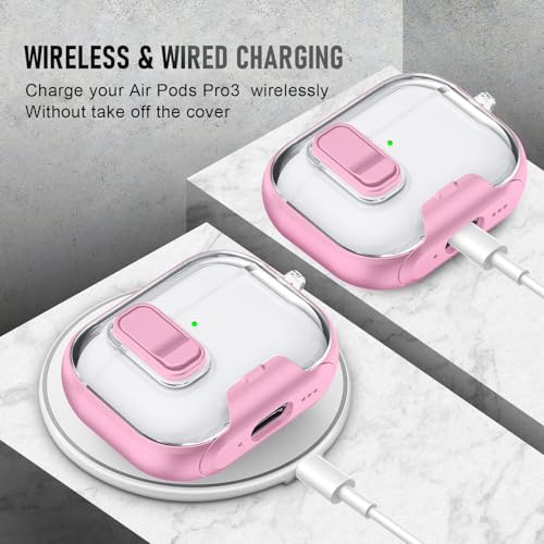 Image of for AirPods Pro 3 Case (2025) with Phone Stand & Cleaner Kit, Cute Soft Silicone Cover for AirPods Pro 3rd Genera case with Keychain for Women Men with Keychain for Airpod Pro case(2025)-Pink