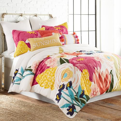Parure de lit housse de couette King size motif floral