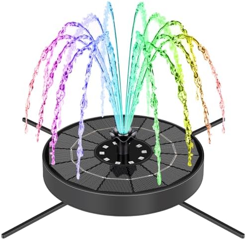 bird bath with built in solar light - Which One Will Transform Your Garden? 7 SEIRMEP Solar Fountain Pump with 3 Spray Height Adjustments, Upgraded Glass Solar Bird Bath Fountains with LED Lights,6 Nozzles,Outdoor Solar Water Fountain Pump for Bird Bath, Garden, Pool, Pond