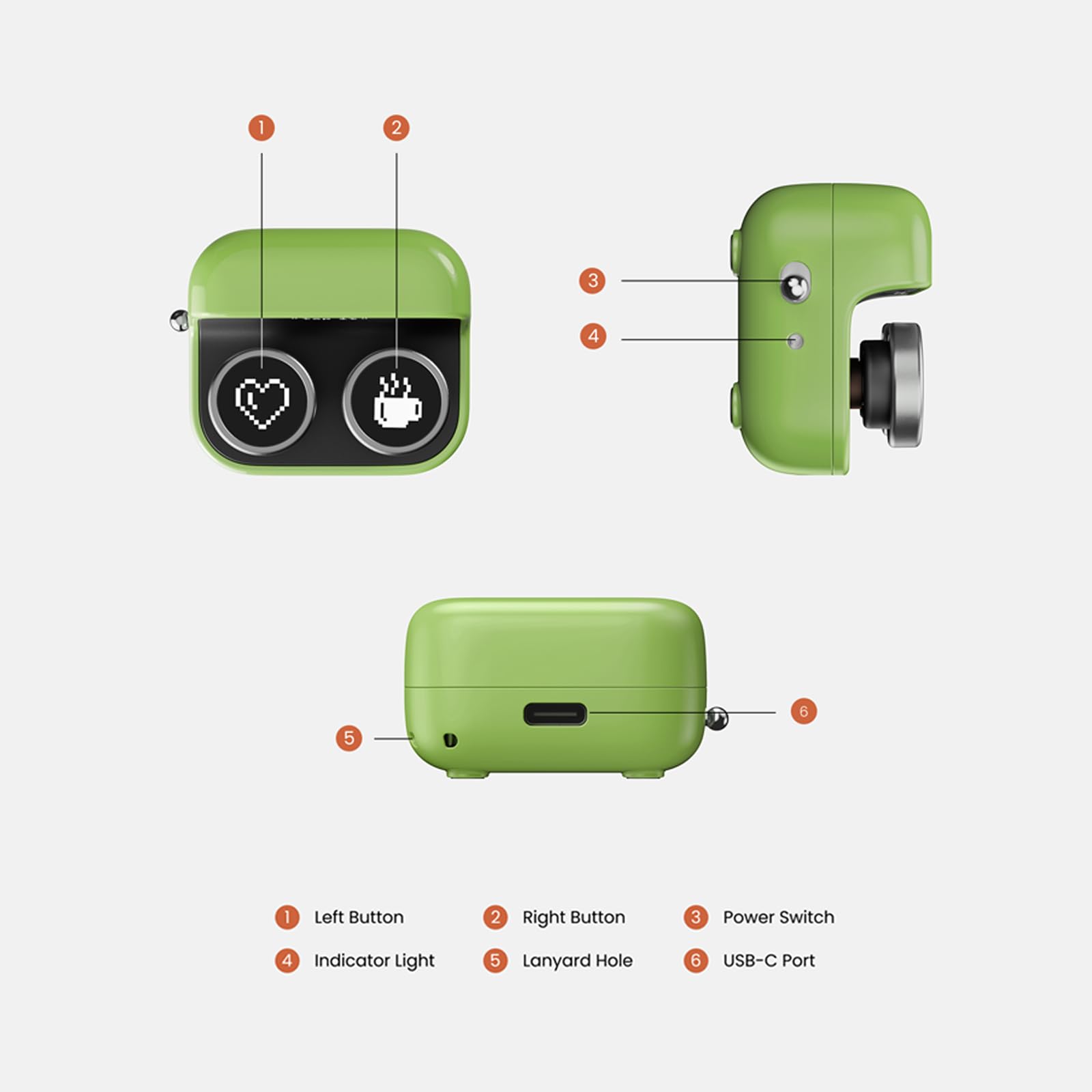 BOOX Tappy Télécommande Tourne Page Bluetooth Bouton Mécanique Vert pour BOOX Tablette