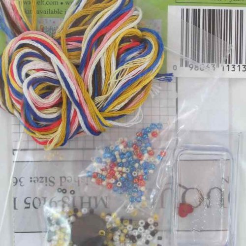 Image of Banana Split Beaded Counted Cross Stitch Ornament Kit Mill Hill 2009 Spring Bouquet MH18-9105