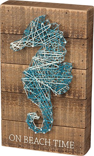 Primitives by Kathy String Art Box Sign, 6 x 10, On Beach Time