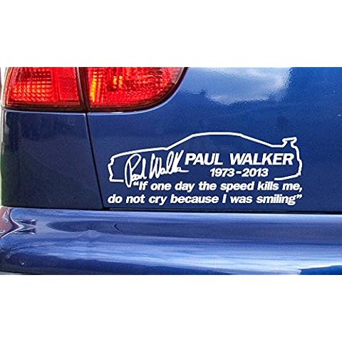 Paul Walker Skyline If the speed kills me RIP Memorial Tribute Vinyl Die Cut Sticker Decal ref:9 Red 200mm x 75mm Cover