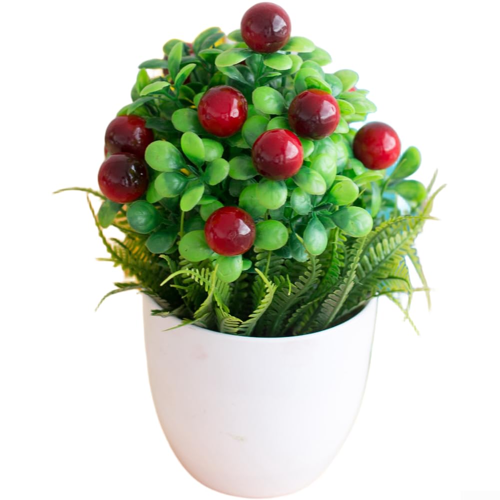 Plante fruitée artificielle durable bordeaux orange pour decoration maison
