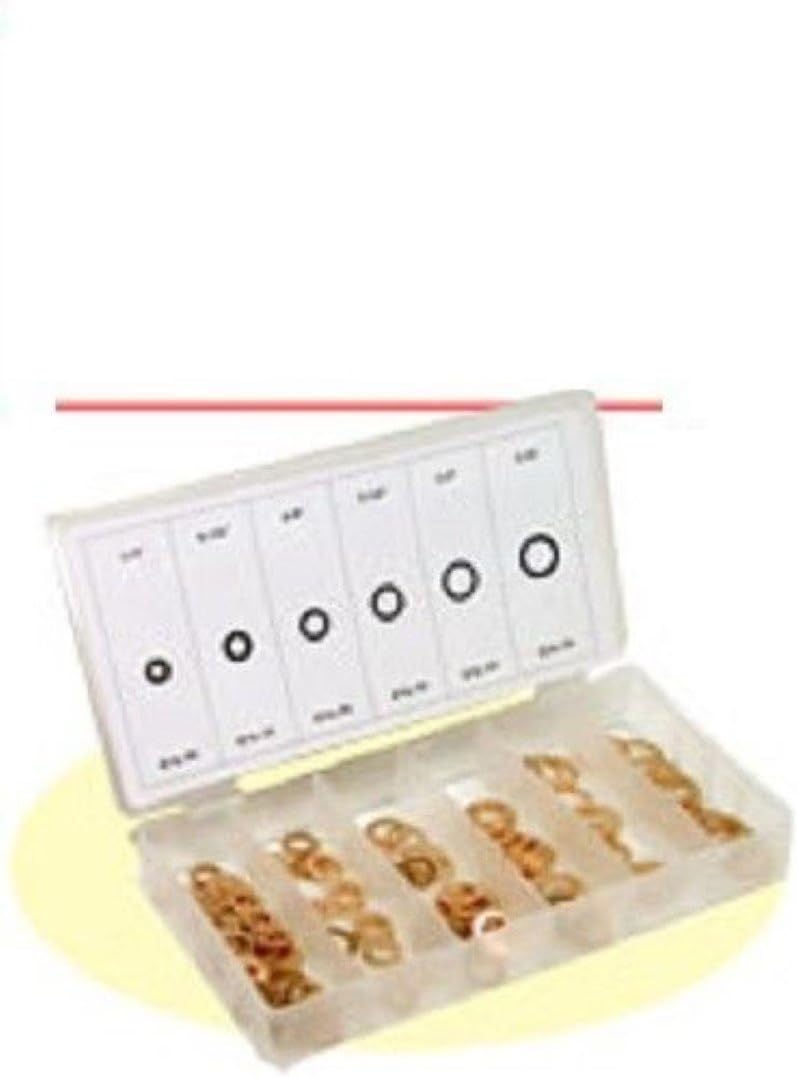 Copper Crush Washer Assortment 1/16" Thick SAE Flat Ring Brake Line Seal