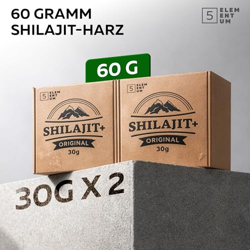 Shilajit Original Himalaya – 60g (30g x2) - 120 Tage Vorrat – Premium Pure Shilajit Hochdosiert Aus Himalya Handernte Inkl. 500mg Dosierlöffel 3