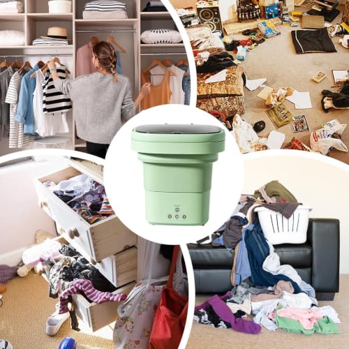Mini lavadora portátil plegable de 6L con cesta para ropa interior 4