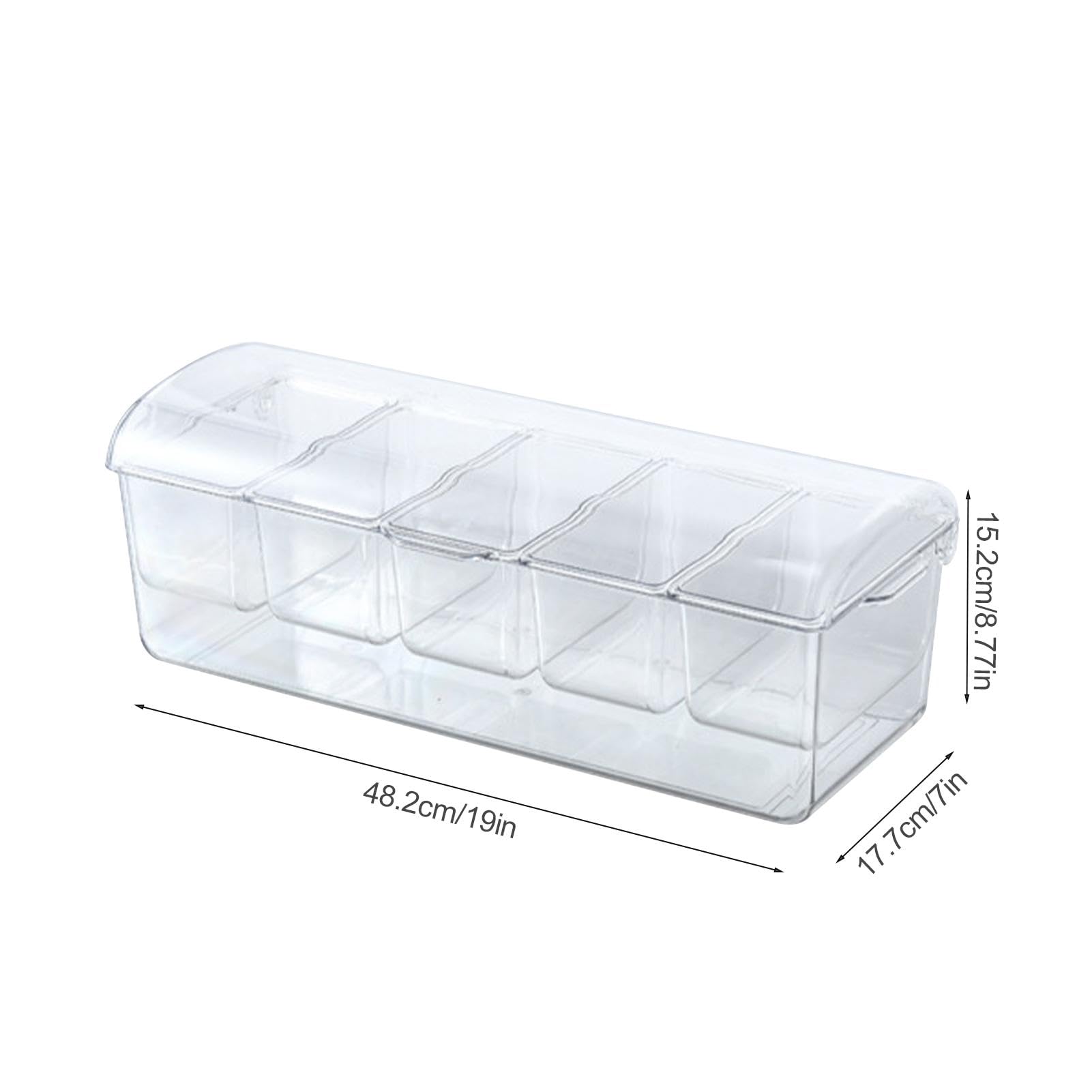 Vassoio refrigerato – Server portatile per condimenti con 5 scomparti, contenitore per alimenti per condimenti freddi, ideale per feste ed eventi