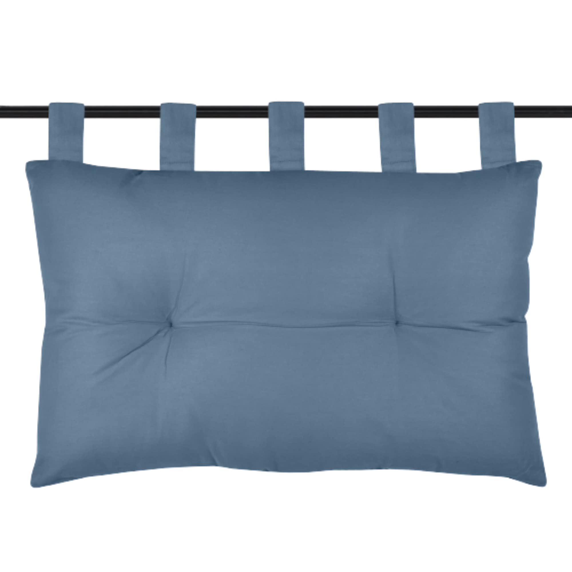 Lovely Casa - Cabecero - Medidas 70 x 45 x 10 cm - 100% algodón - Color Azul - Modelo Oxford - Satén de algodón Elegante y Suave al Tacto Cualquier Dormitorio