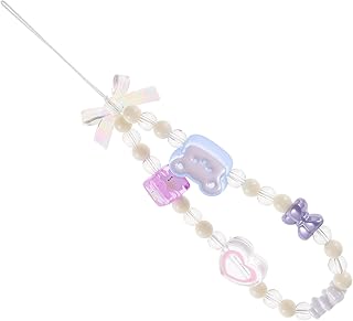 BUTIFULSIC Capa de telefone corrente frisada bonito charme telefone capa de telefone pingentes acrílico alça para celular capa de telefone telefone pulseira suspensórios charme kawaii telefone charme telefone charme amor