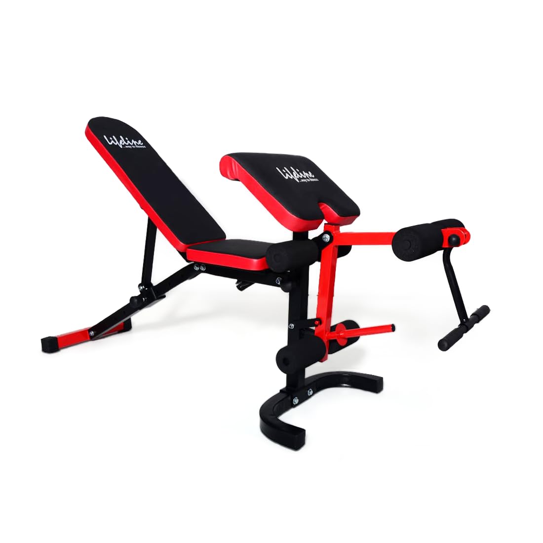 Life Line LB 333 Bench Press For Home Gym Flat, Incline, Decline With Preacher Curl, Leg Curl /Extension | 21 Adjustable Levels Exercise Bench | Weight Training Bench for Full Body Workout | Free Assistance for Installation