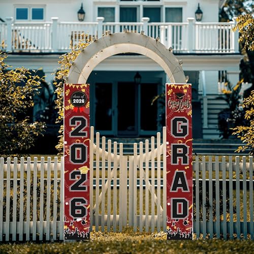 Image of Graduation Decorations 2026 Grad Porch Banner for Any Schools or Grades Graduation Banner Class of 2026 Party Decor