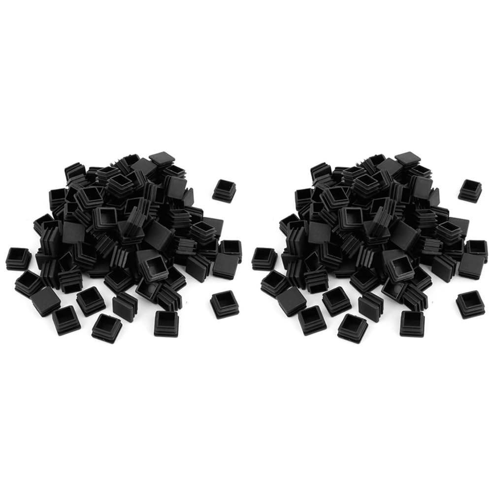 Jnchdghwa 400Pcs 1 Inch Square Tube End Cap Plastic Plugs Tube End Caps Post Pipe Cap Cover Tubing Insert Chair Glide Plugs