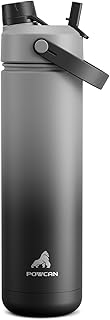 POWCAN 26oz Insulated Stainless Steel Bottle – 24H Cold Retention with Dual Lid System