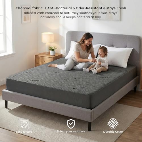 Image of AYKA Combo Pack Waterproof Mattress Protector & 2 Pillow Protectors | Queen 78x60 Inch | 100% Waterproof Charcoal Bed Protector | Breathable, Noiseless Mattress & Pillow Covers | Grey
