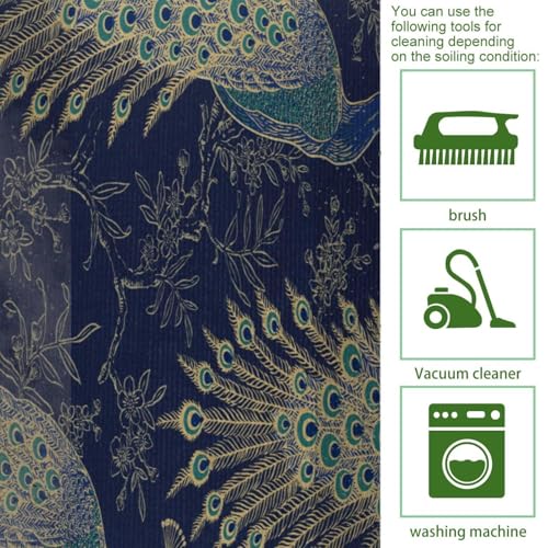 Lot de 2 tapis de cuisine paons antidérapant absorbant lavable - 5