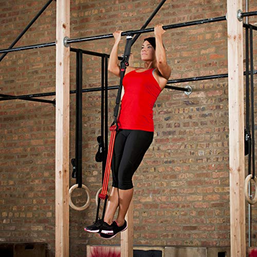 Image of Lifeline Pull Up Revolution Assistance System to Improve Arm, Shoulders and Chest Strength with Assisted Pull Ups and Chin Ups, 3 x 10 x 6.5 inches Red
