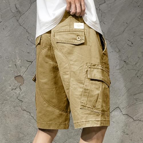 Image of Men's Summer Outdoor Shorts Quick Dry Cargo Casual Work Hiking Shorts Summer Knee Length Pants with Pockets