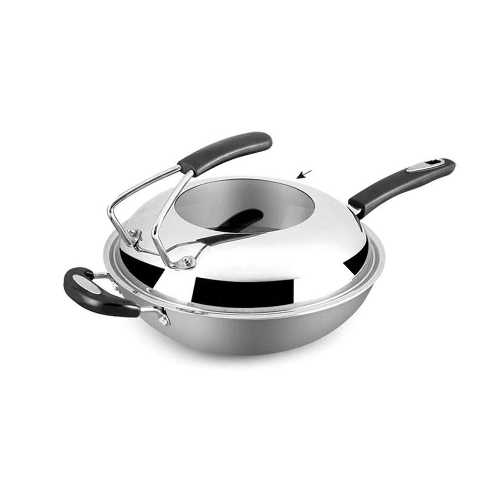 Soup Pot 304 Stainless Steel Frying PaFull Honeycomb Non-Stick PaNon-Stick Fume Pancake Egg Steak Frying Pot
