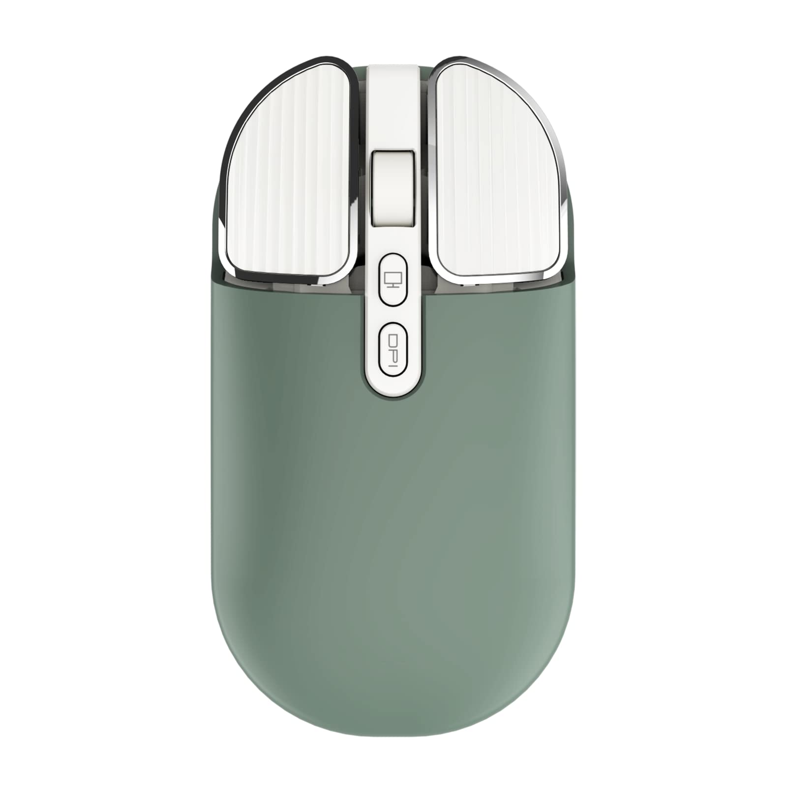 2.4G Wireless Rechargeable Mouse with USB Receiver,One Click Return to Desk,Mute Button,Power Saving, 2400DPI Optical Cute Girls Mouse for Laptop,Notebook,PC,Tablet (Green)