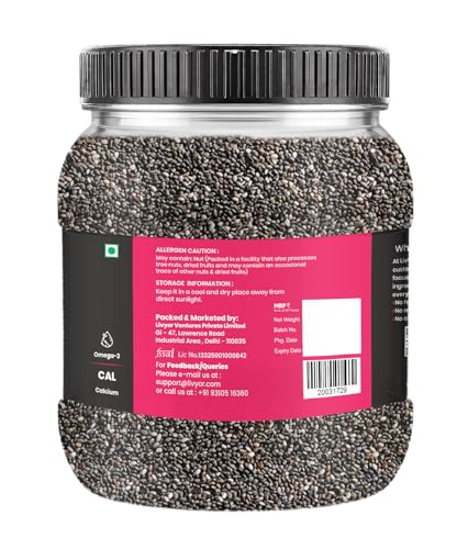 Image of Livyor Raw Chia Seeds - 400g for Eating | Weight Management with Omega-3 | Rich in Calcium | Rich in Protein and Fiber | Pack of 1