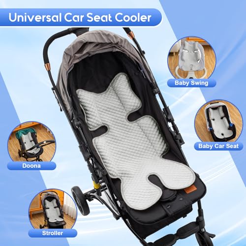Image of Car Seat Cooling Pad for Baby, Mink Dot Car Seat Cooler Mat for Girls Boys, Stroller Cooling Pad with 3D Breathable Mesh, Multifunctional Infant Carseat Cooling Insert Liner for Summer