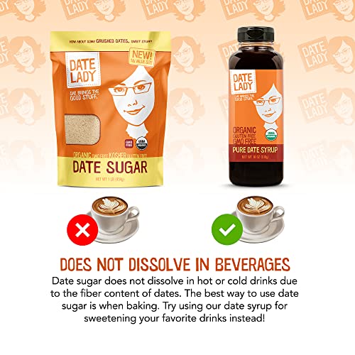 image for Date Lady Organic Date Sugar, 1 lb | 100% Whole Food | Vegan, Paleo, G