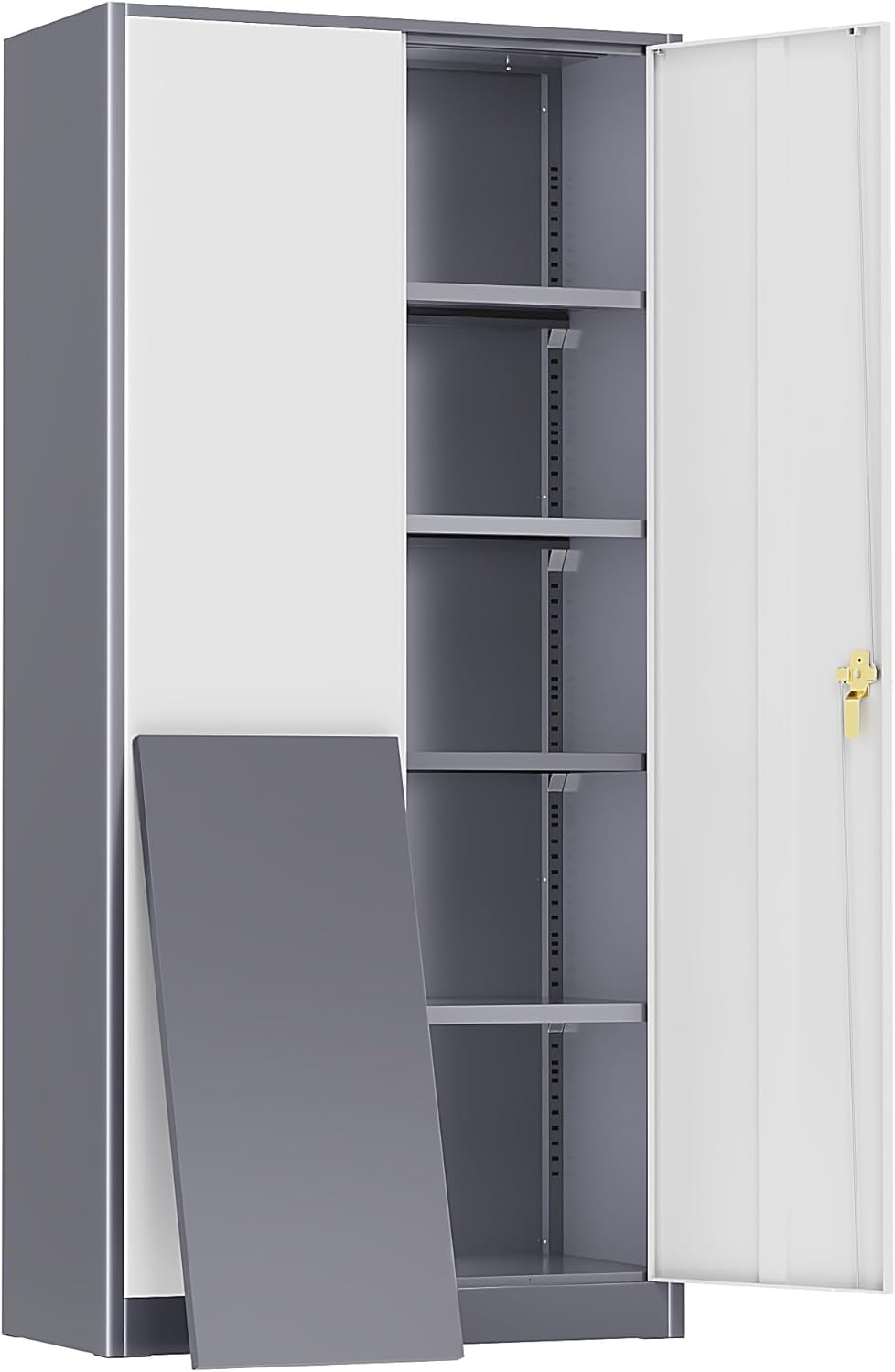 SUNCROWN Metal Storage Cabinets, 72”Locking Cabinet with 2 Doors and 4 Adjustable Shelves, Steel Utility Tool Garage Cabinets,Tall Metal Lockable File
