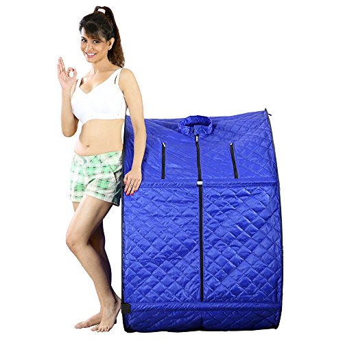 Image of Kawachi Portable Steam Bath Cabin for Ayurvedic Panchkarma Swedan Therapy and Home Spa Sauna Detox, Foldable Personal Steaming Tent (Steam Generator Not Included) - (Blue)