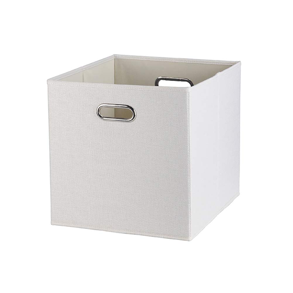 DXAQC 1-Pcs Fabric Storage Box,Foldable Organiser Cubes with Dual Handles for Closet Cubby Shelves Office Nursery Organisation (L''13xW''14.3xH''13 inch,White)