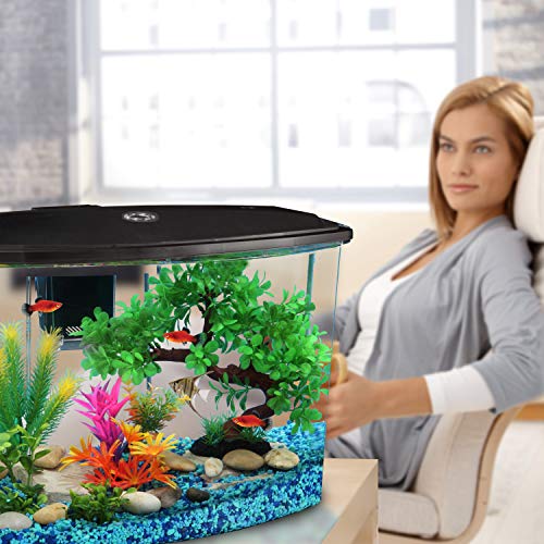Koller Products Smart Tank 7-Gallon Aquarium, LED Lighting - Multiple Colors, Full Filtration - 45 GPH, Connect to Your iPhone or Android Smartphone, Clear