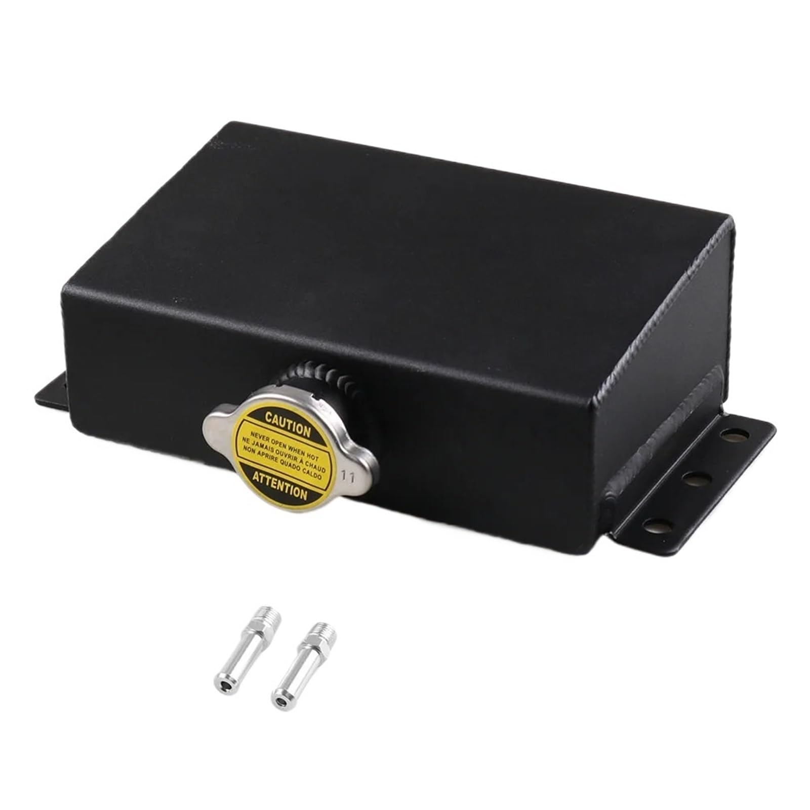 Depósito desbordamiento Tanque De Expansión De Refrigerante Aluminio Universal 1,6 L, Depósito De Desbordamiento Depósito Recogida Aceite Tanque Compensación Combustible Botella Refrigerante(Black)