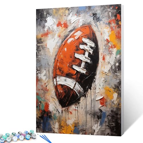 Pintura de fútbol americano por número para adultos sin saber dibujar