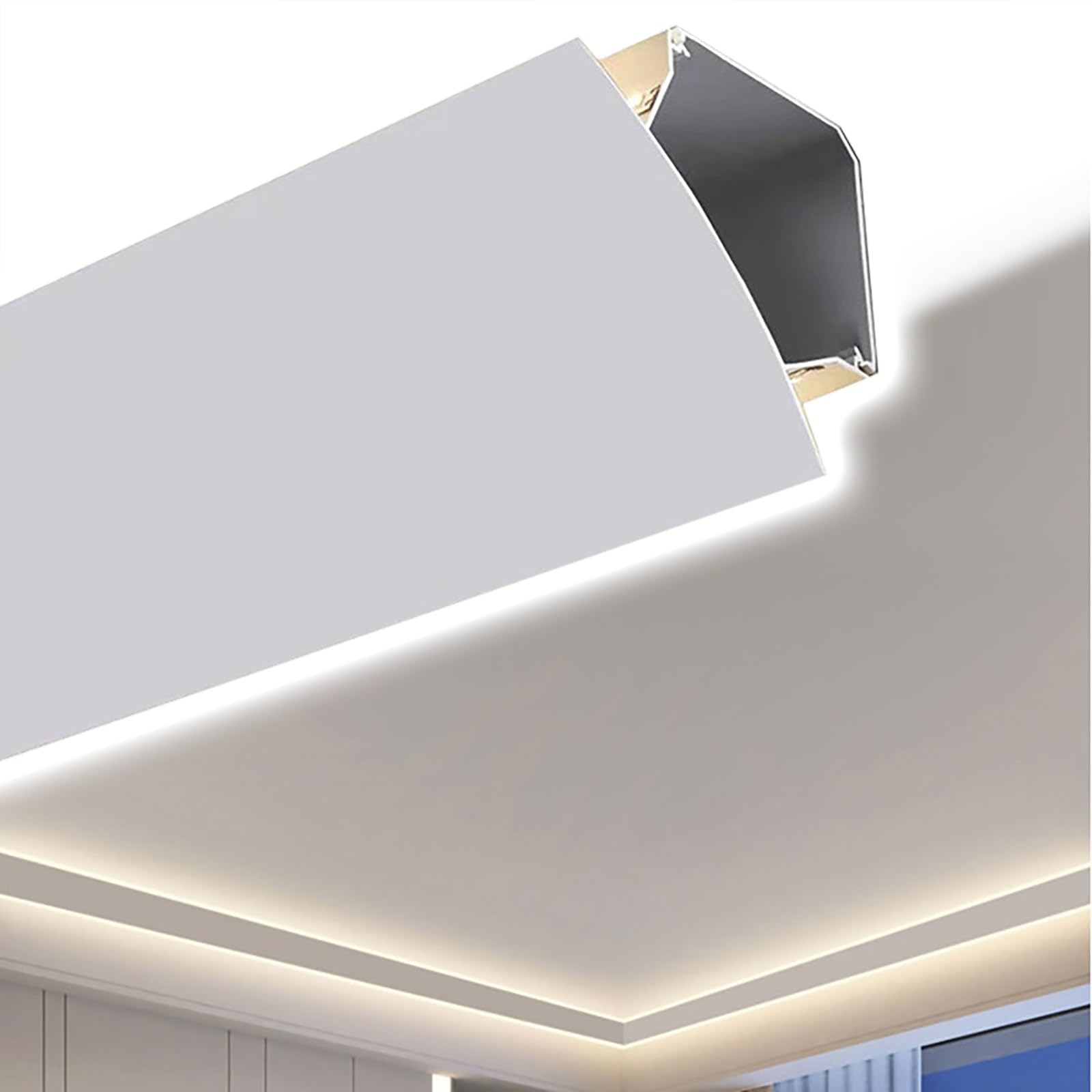 Profilé aluminium LED angle de 1 à 10m avec diffuseur linéaire découpable