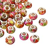 Assortiment de perles européennes 100 pièce:il y a un total de 100 pièces de perles dans un paquet, chaque perle a un motif de fruit différent, riche en couleurs, et en quantité suffisante pour répondre à différents styles de fabrication artisanale