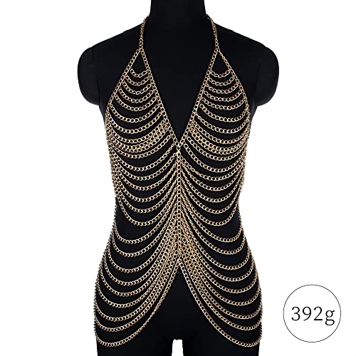 Gold Body Chains For Women Sexy - Fashion Boho Backless Full Body Chain Belly Chain Jewelry Set For Costume Party (Gold-4) #TOP3