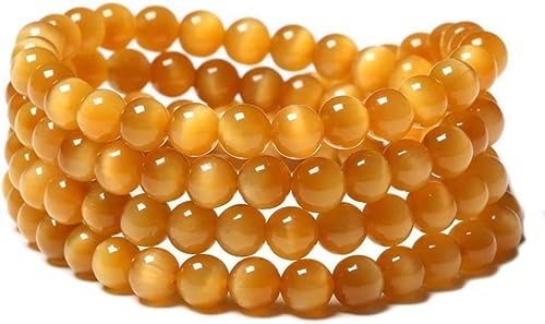 YKMYXZ Meditationsgeschenke, Armband, 108 natürliche Tigeraugensteine, Armband, 6 mm, Gebetsperlen, mehrere Kreise, Mala, tibetischer, buddhistischer Buddha, Meditationskette, 6 mm, Achat