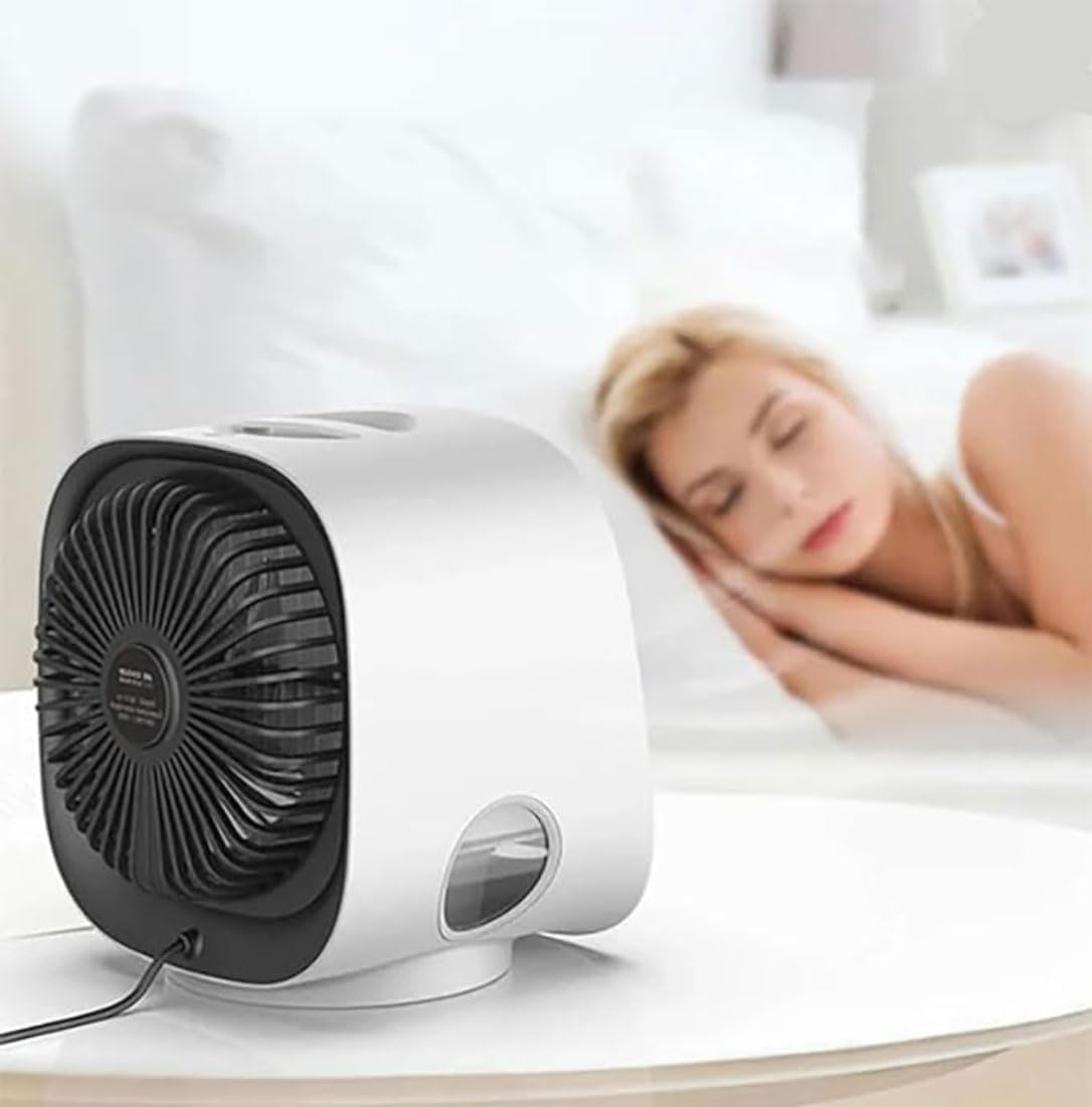 AiraBreeze® Luftkühler, Airabreeze Kleine Klimaanlage für Zimmer, Tragbarer Klimaanlagen Ventilator Usb-Betriebener Luftkühler, Tischventilator mit Wasserkühlung, für Familie, Klimaanlage, Reisen
