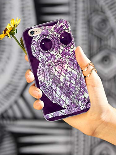Inspired Cases - 3D Textured Galaxy Note 3 Case - Rubber Bumper Cover - Protective Phone Case For Samsung Galaxy Note 3 - Vintage Purple Damask Owl #TOP1