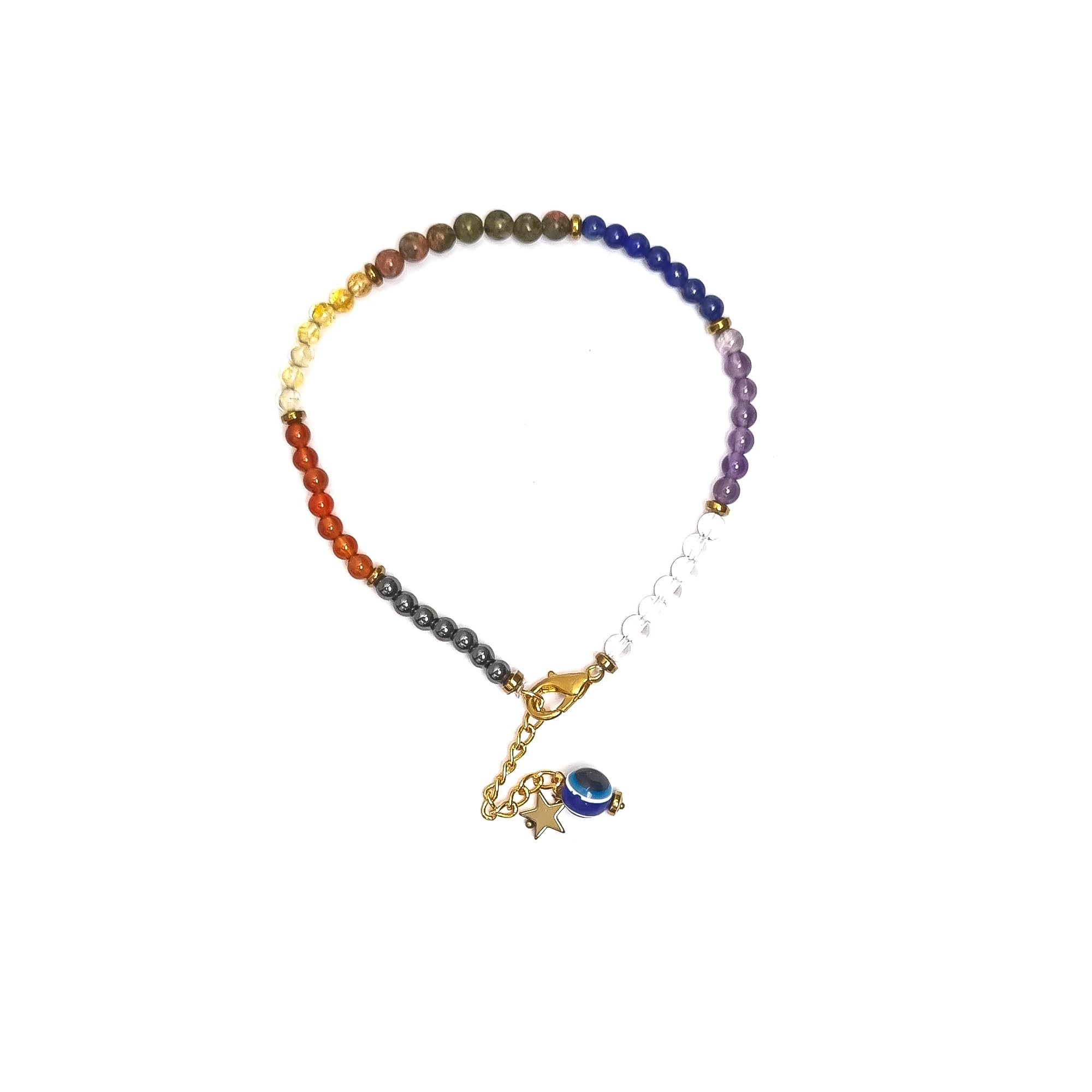 Arka Surya Crystals Natural Seven Chakra Healing Anklet for Balance Your Chakras and Embrace Your Inner Soul