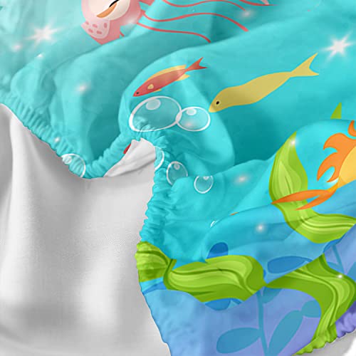 XYNHML Sea Turtle Fitted Sheet Cartoon Turtle Bed Sheets Reptile Sea Animals Wildlife Bed Cover for Teens Adult Includes 1 Fitted Sheet,1 Flat Sheet,2 Pillowcases by XYNHML - Image 4