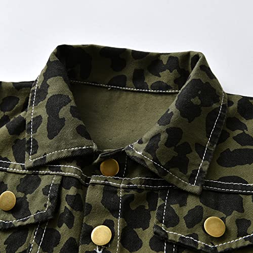 Little Boys Girls Basic Jacket Camouflage Denim Coat Spring Classic Long Sleeve Tops Button Down Outerwear4