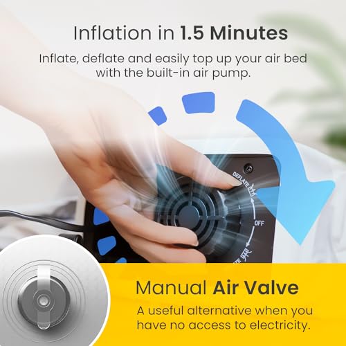 Image of Cosi Home Single Sized Air Bed - Premium Single Inflatable Mattress With a Built-in Electric Pump, Integrated Raised Pillow and Storage Bag