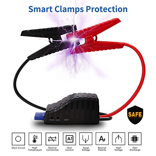 AUTOWN Jump Starter, 10000mAh Car Jump Starter with Quick Charger, Portable Battery Booster 12V Auto Power Pack with LED Flashlight, Smart Jumper Cables
