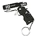 Mini Rubber Band Gun Metal Folding Gun Keychain with 100 Rubber Bands Made Entirely of zinc-Iron Alloy Material Sturdy and Durable.