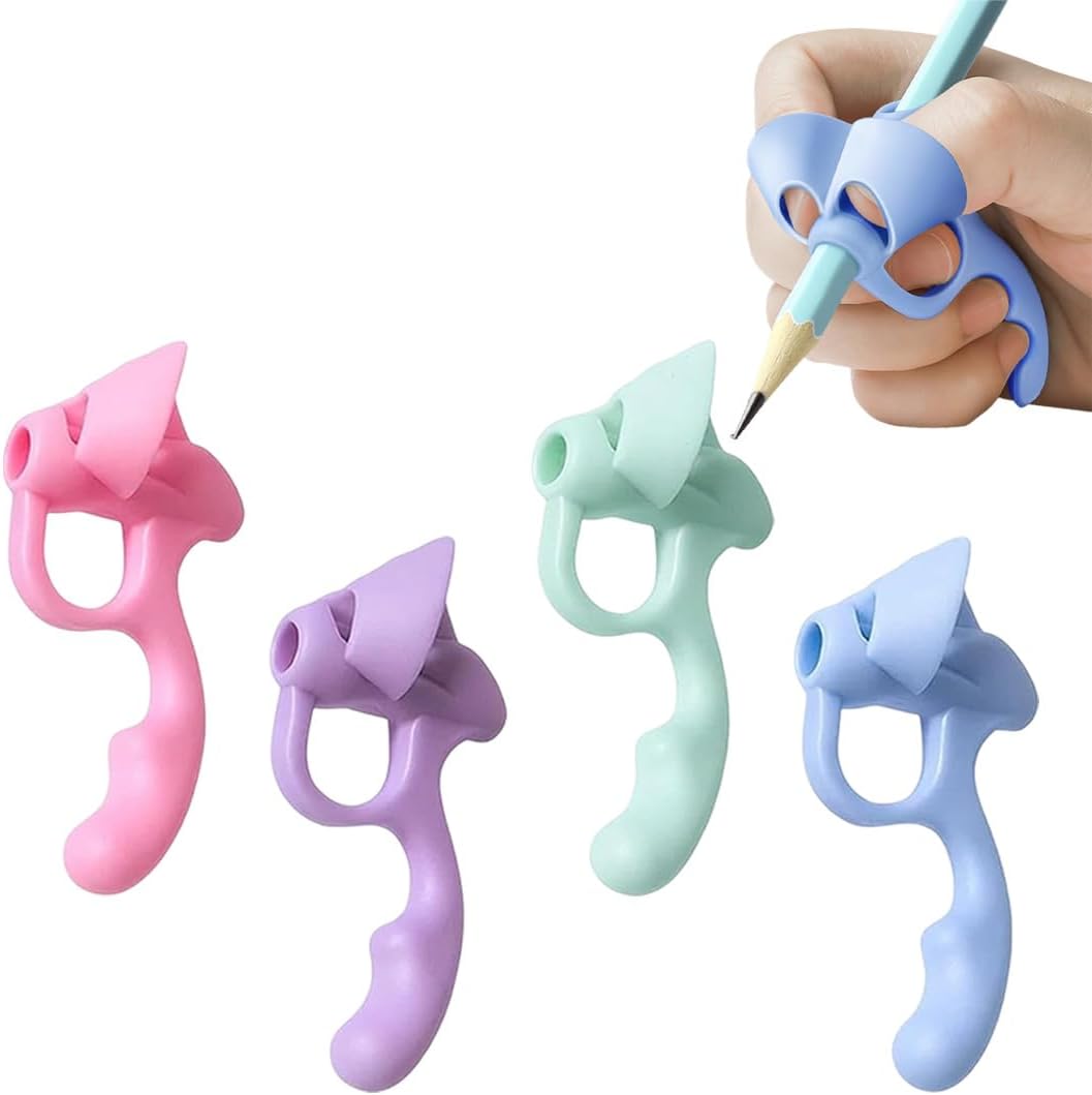 IEBTWN Pack of 4 Writing Aid Pen Holder - Suitable for All Children, Can Correct and Improve Children's Handwriting Habits