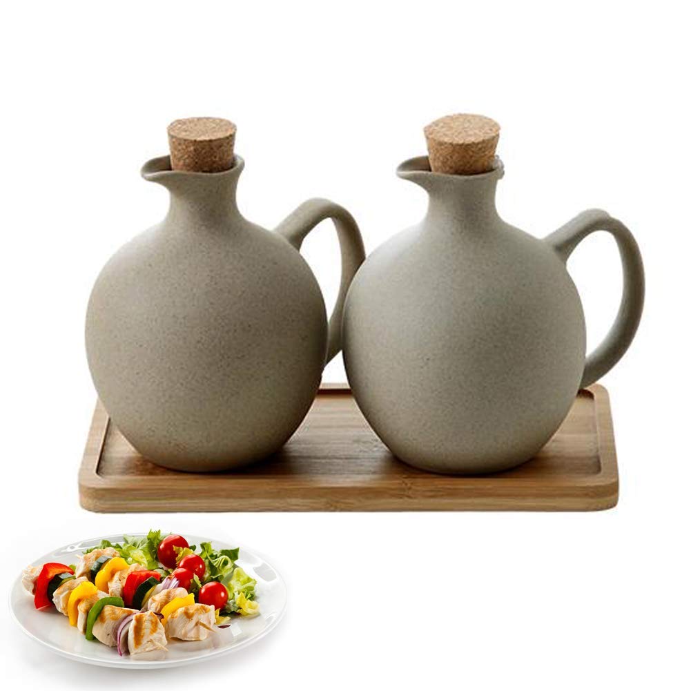 Bottiglia di Olio in Ceramica, Bottiglia di Condimento, Bottiglie di Condimento per Aceto, Salsa di Soia, Olio D'oliva, 500 Ml, Marrone, Utensili da Cucina per La Casa